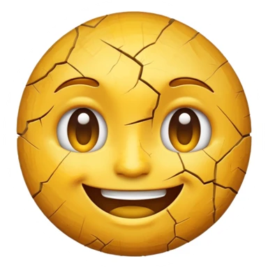 Cracked smiling face emoji sticker
