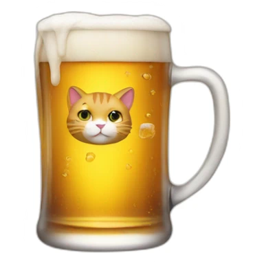Cat drink beer sticker