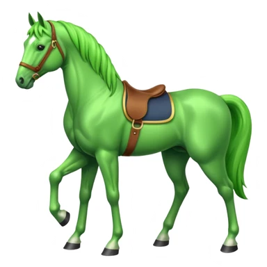 Green horse standing sticker