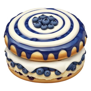 blueberry biscuit with white icing swirls on top sticker