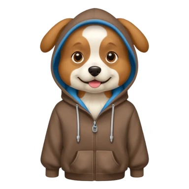 ￼ a dog wearing a hoodie sticker