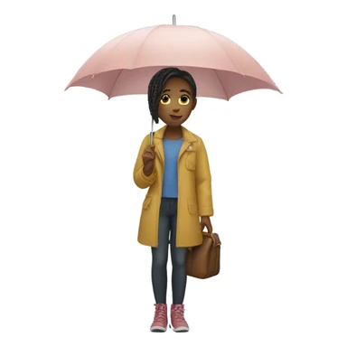 girl with umbrella outdoors sticker