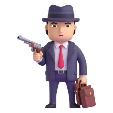 mafia gangster with tommy gun sticker