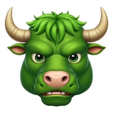 green bull face sticker