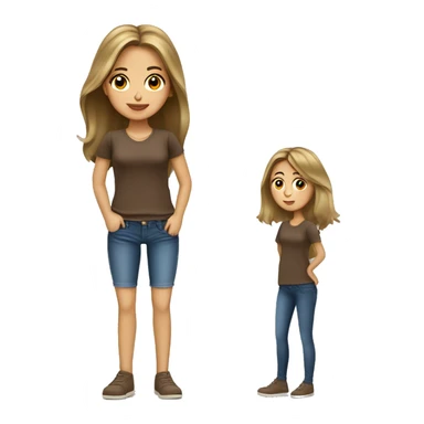 Brown haired girl with blonde money pieces ￼ sticker