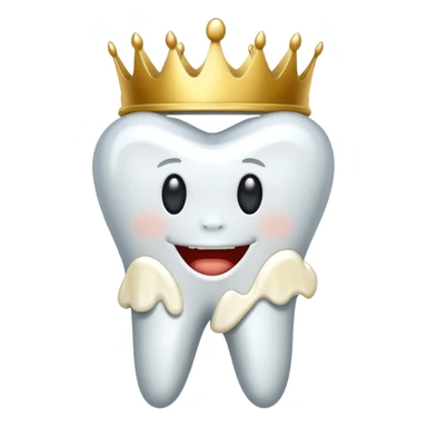 diente con una corona dorada sticker