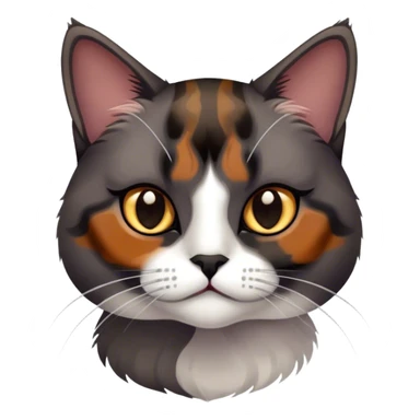 Dark tortoiseshell cat with light grey cat sticker