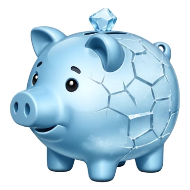  Piggy bank in ice texture sticker