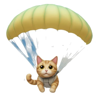 cat in the sky with a parachute sticker