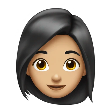 pretty young long black haired girl shy sticker