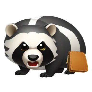 angry badger with empty wallet sticker
