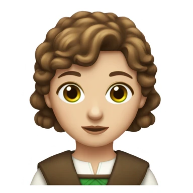 whole body shepherdess with brown hair and green eyes sticker