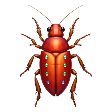 red bedazzled cockroach sticker