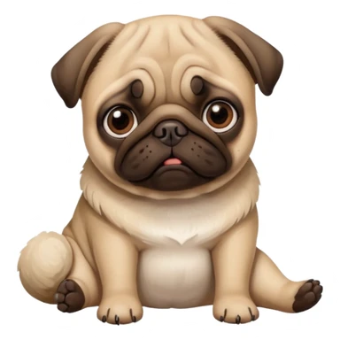 Pug with a broken left leg  sticker