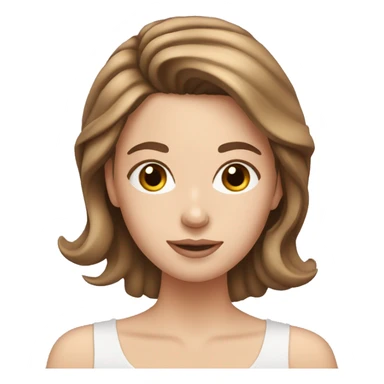 white girl applying cream on face with brown hair sticker