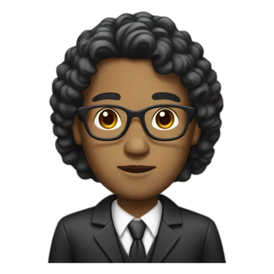 lawyer with curly black long hair sticker