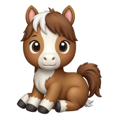 Chibi style Plush horse sticker