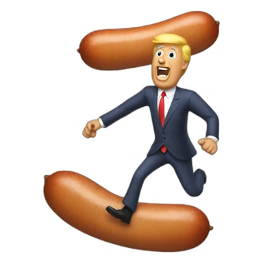 trump-riding-sausage sticker