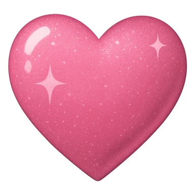 Edit the glittery purple color heart with a subtle gradient and no border to a glittery pink color heart with a subtle gradient and no border, keeping the background transparent. Maintain the glittery texture and subtle gradient effect in pink. sticker