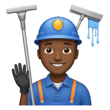 Window Cleaner  black man  sticker