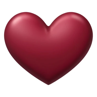 burgundy heart with a soft shadow emoji sticker