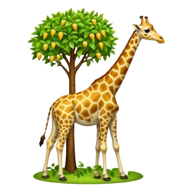 giraffe eating leaves from a tree sticker