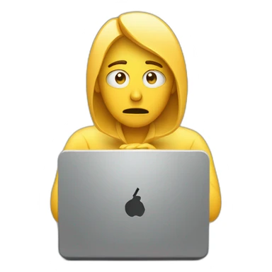 person sad at the computer sending an email sticker