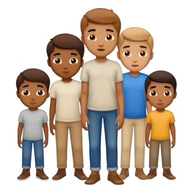 Brown boys in casual fashion sticker