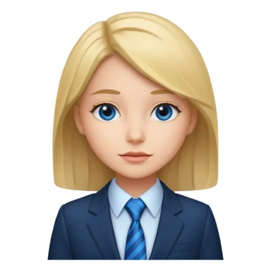 girl with suit and blue tie sticker