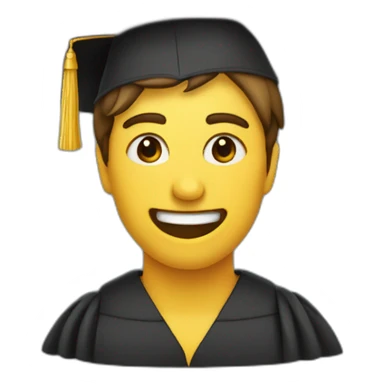 una letra P con un sombrero de graduación sticker