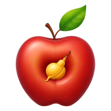 worm make a hole on apple sticker