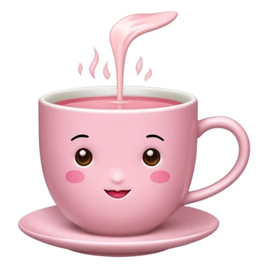 rose hot milk tea with tea cup ( no strraw) sticker