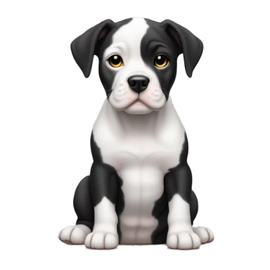 Black and white English staffordshire puppy full body sticker
