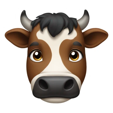 A brown cow with a black head  sticker