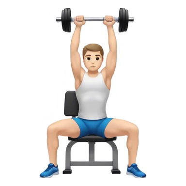 Seated Dumbbell Tricep Extension, 90-degree elbows back sticker