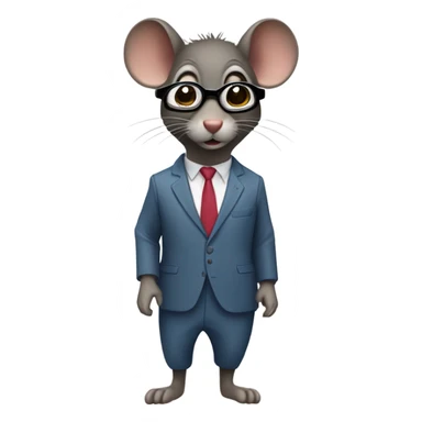 Un raton con traje semi deportivo con lentes oscuros sticker