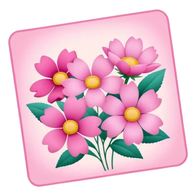 Polaroid photo of pink flowers sticker