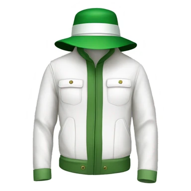 gardener pith helmet jacket white green trees  sticker