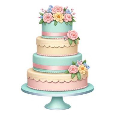 Romantic pastel wedding cake sticker