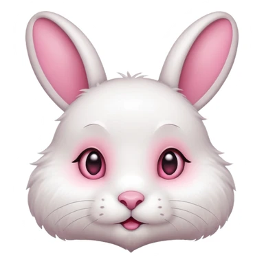 White rabbit BIG PINK heart eyes  sticker