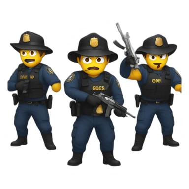 Bandits fighting with cops sticker