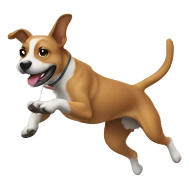 dog jumping over moon sticker