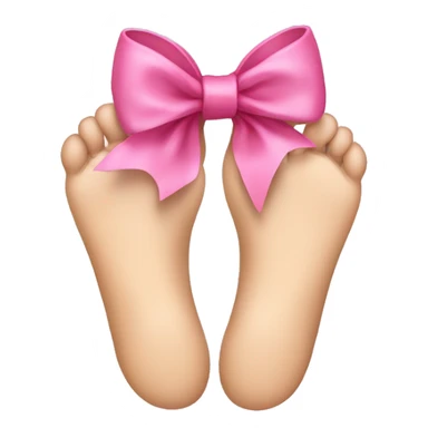 feet with pink bow sticker