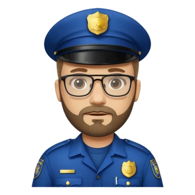 Police officer with glasses and beards(different uniform) sticker