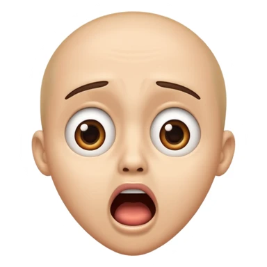 shocked face with exaggerated open mouth, jaw dropping sticker