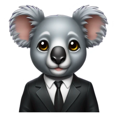 koala in black rubber shiny suit sticker