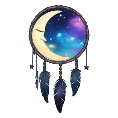 moon-and-stars-galaxy-dreamcatcher sticker