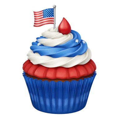 4th of july cupcake flag sticker