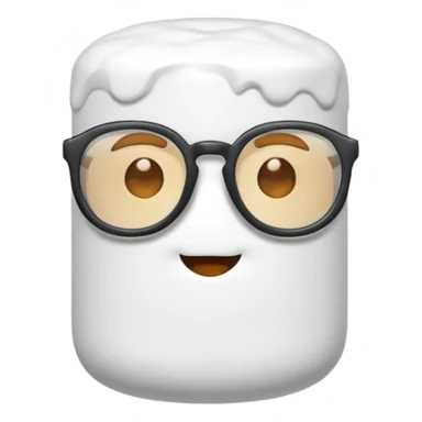 marshmallow with glassess sticker