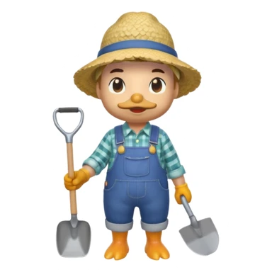 animal crossing character, the animal crossing duck farmer sticker